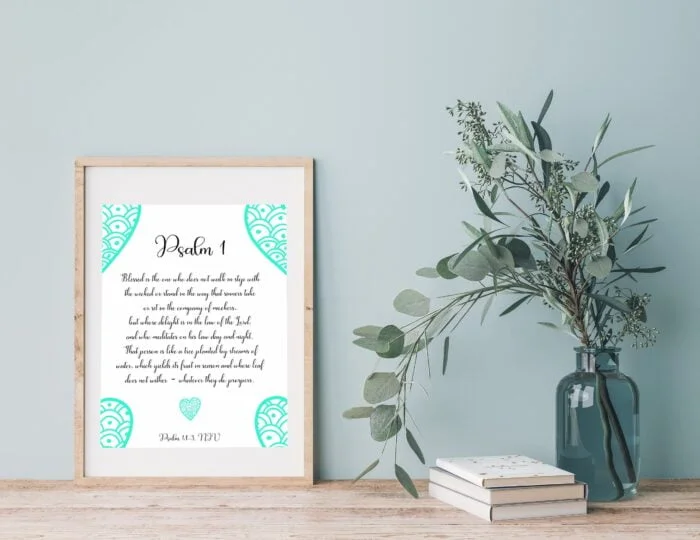 Psalm 1, Printable Wall Art, Aesthetic Bible Verse Wall Art, Minimalist Scripture Print, Christian Wall Art, Blessed Is The One, Psalms - Image 2