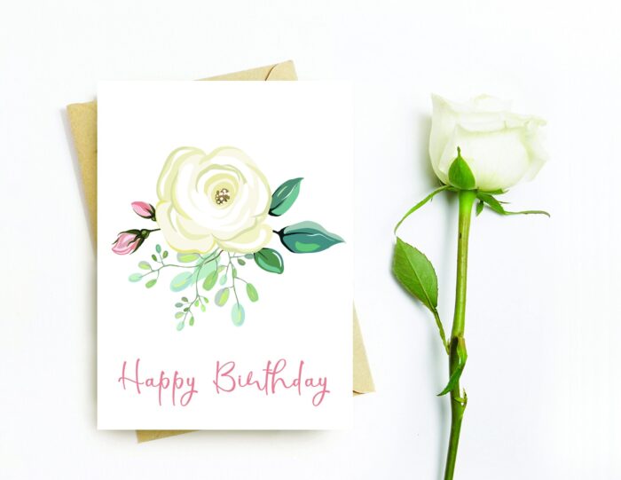 Birthday Card, Boyfriend, Girlfriend, Husband, Wife, Card for Her, Card for Him, Instant Download Printable Birthday Card, Flowers, Roses