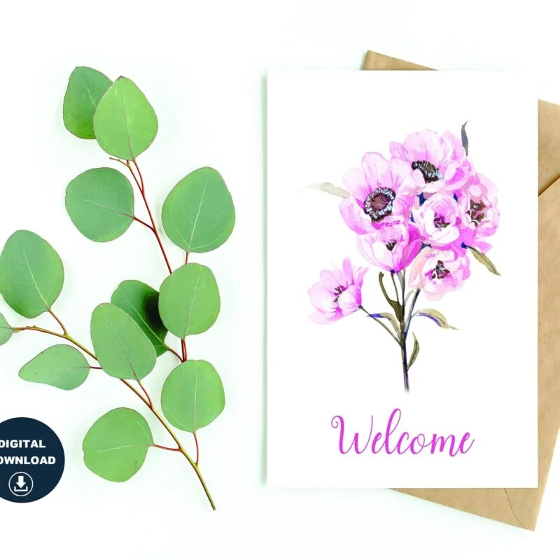 Printable Welcome Card Instant Download Blank Inside DIY Print At Home Card Welcome Co-worker Welcome Church Welcome Home Welcome Teacher