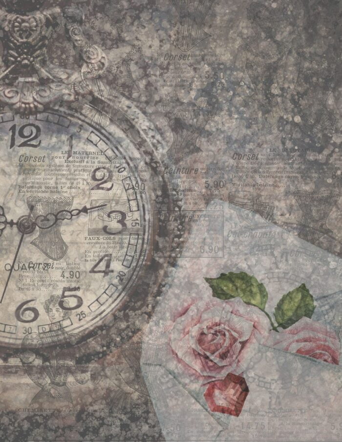 Junk Journal Printable Digital Pages Scrapbook Print Vintage Clock Digital Paper Set Instant Download Pack Junk Journal Floral Paper Kit - Image 4