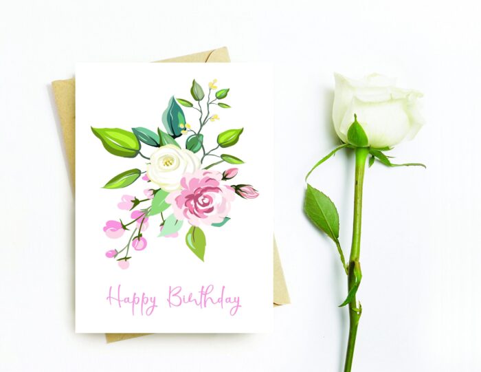 Birthday Card, Boyfriend, Girlfriend, Husband, Wife, Card for Her, Card for Him, Instant Download Printable Birthday Card, Flowers, Roses