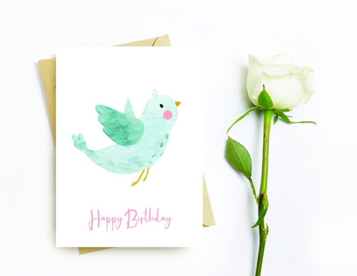 Birthday Card, Boyfriend, Girlfriend, Husband, Wife, Card for Her, Card for Him, Instant Download Printable Birthday Card, Blue Bird, Birds