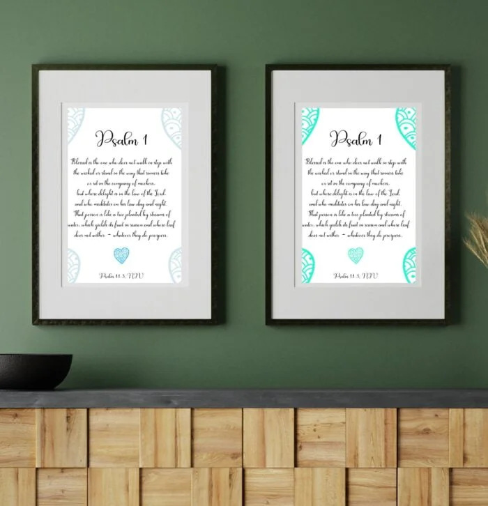Psalm 1, Printable Wall Art, Aesthetic Bible Verse Wall Art, Minimalist Scripture Print, Christian Wall Art, Blessed Is The One, Psalms