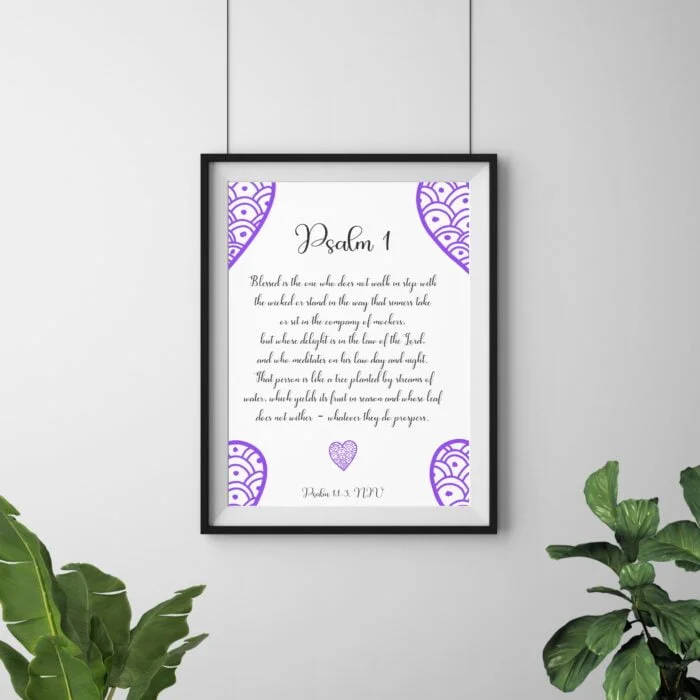 Psalm 1, Printable Wall Art, Aesthetic Bible Verse Wall Art, Minimalist Scripture Print, Christian Wall Art, Blessed Is The One, Psalms - Image 3