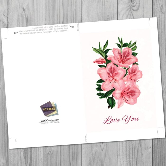 Valentine Printable Card Happy Valentines Day Printable Greeting Card for Her Valentine Card for Him Instant Download Card Print at Home 5x7 - Image 4