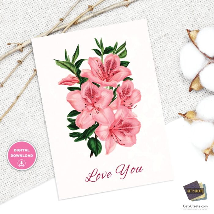 Valentine Printable Card Happy Valentines Day Printable Greeting Card for Her Valentine Card for Him Instant Download Card Print at Home 5x7 - Image 5